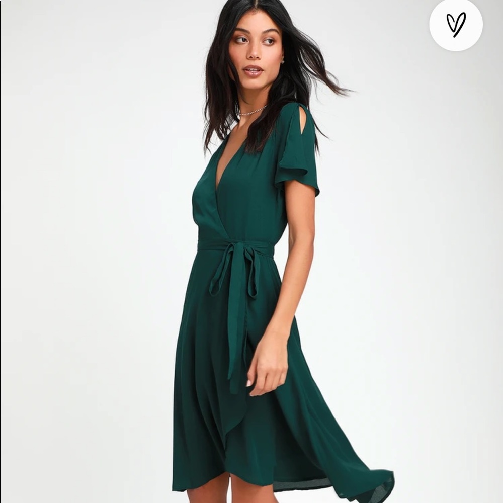 Lulu’s Emerald Green Wrap Dress